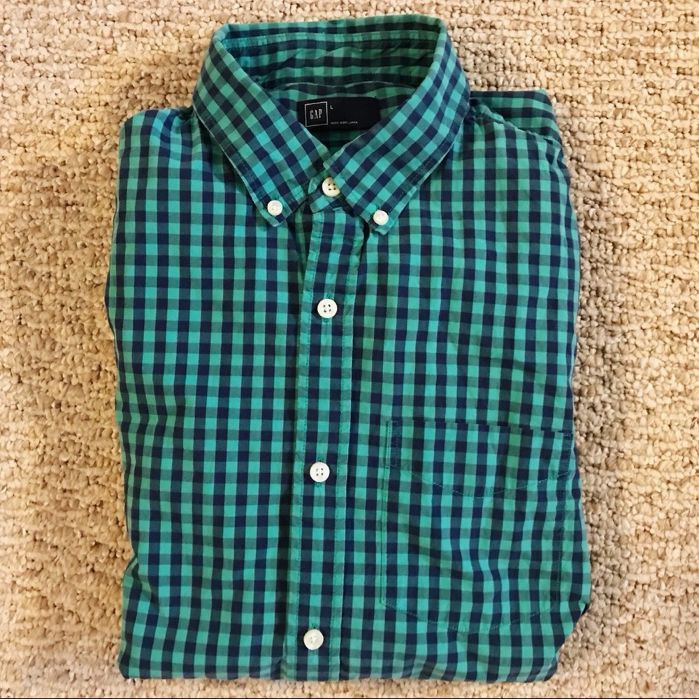 Gap Green Plaid Button Down